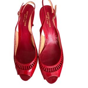 Sergio Rossi red sandal heels